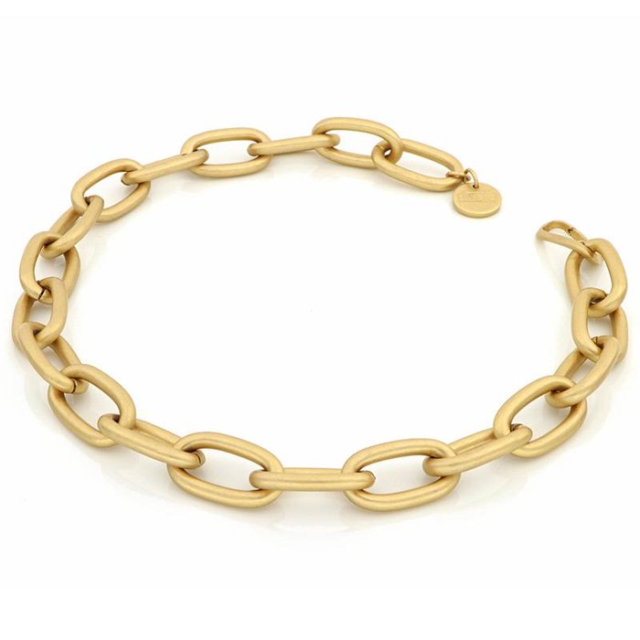 Collana con catena forzatina in bronzo dorato satinato