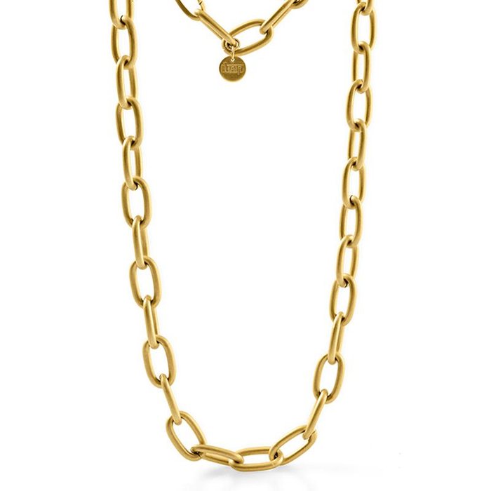Collana catena lunga in bronzo dorato satinato