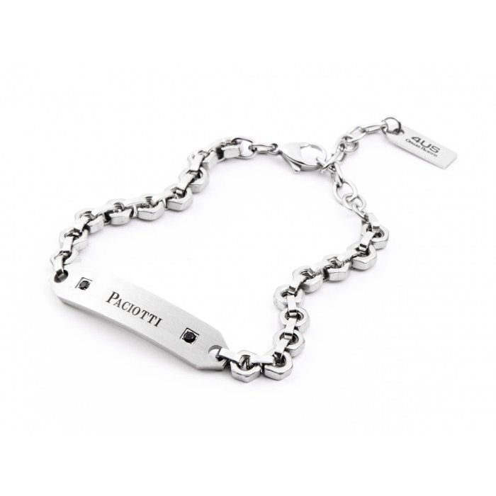Bracciale maglia esagonae con placca