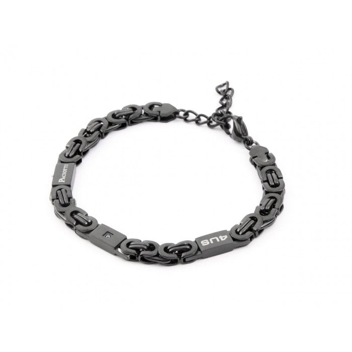 Bracciale maglia piatta nera