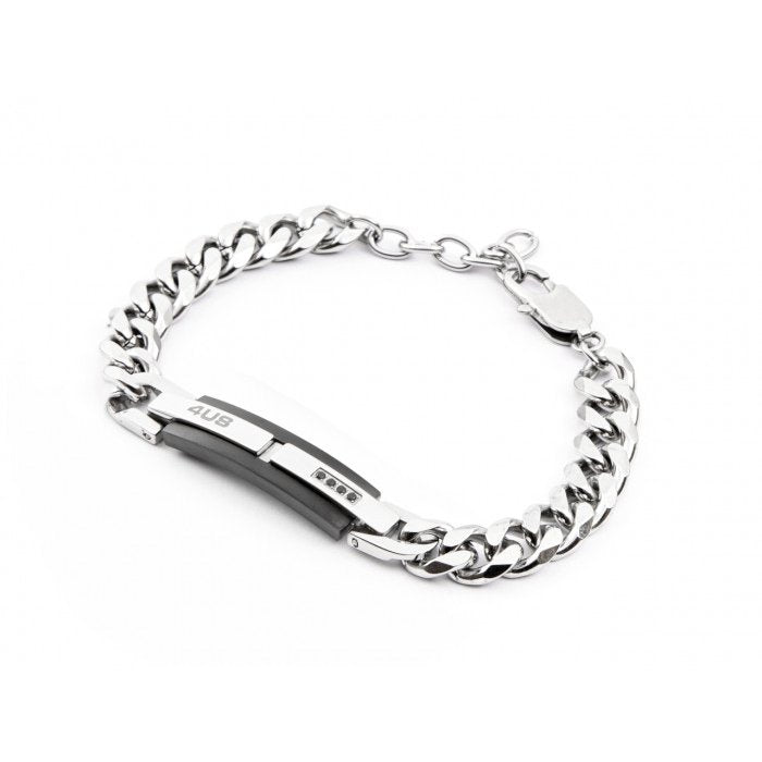Bracciale grumetta con piastrina nera