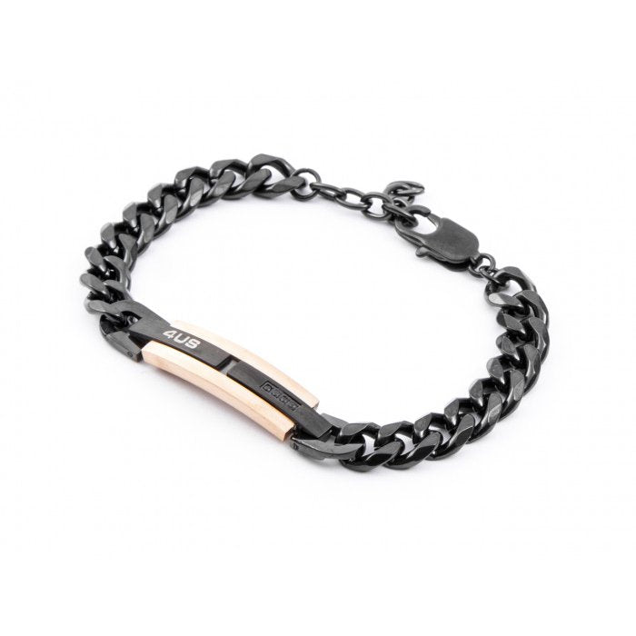 Bracciale grumetta nera e placca
