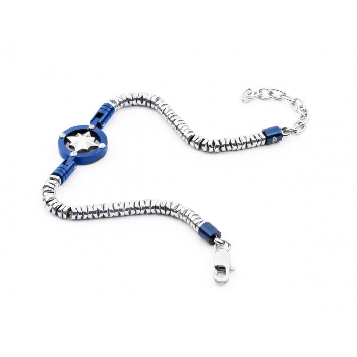 Bracciale maglia serpente bicolore con bussola