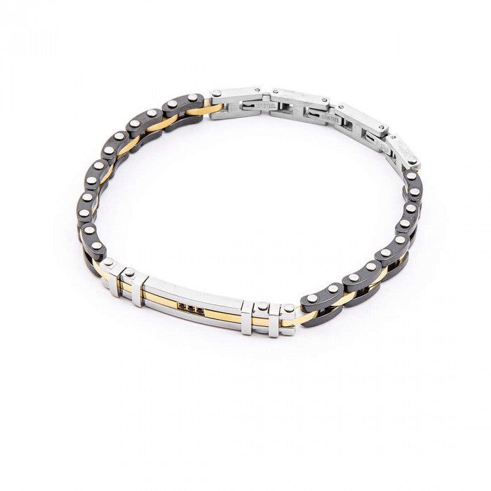 Bracciale maglia piatta bicolore