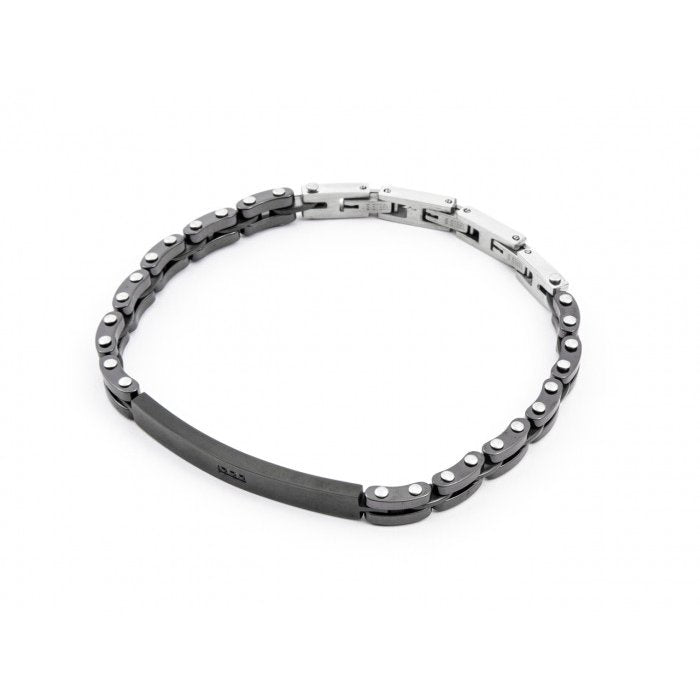 Bracciale maglia piatta nera