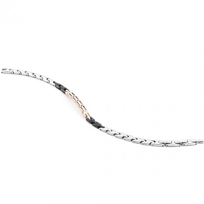 Bracciale maglia piatta bicolore