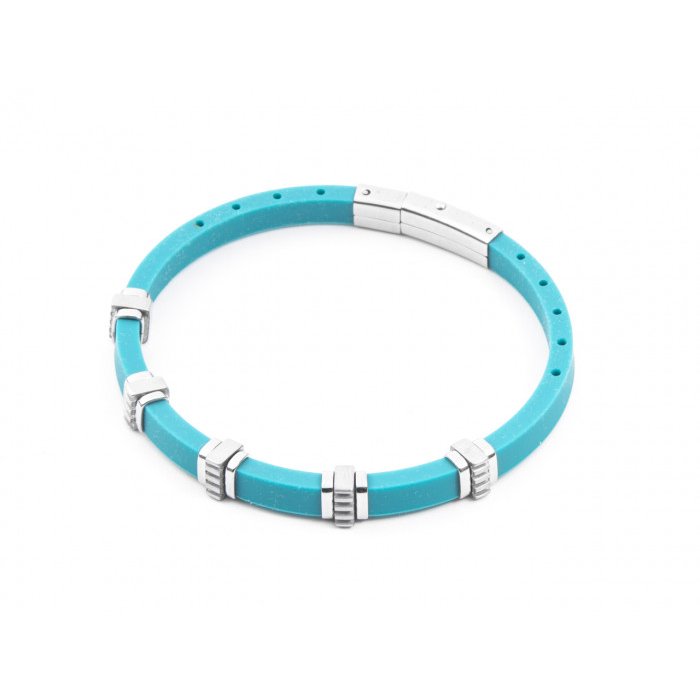 Bracciale in gomma azzurra