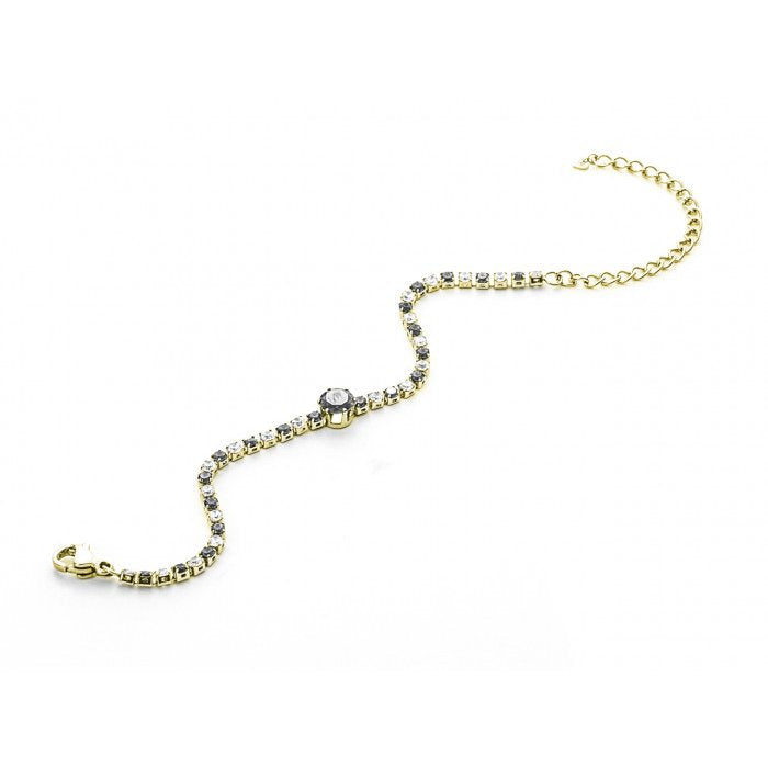 Bracciale tennis con pietra nera