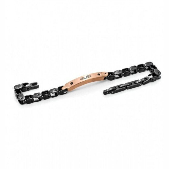 Bracciale brunito maglia incatenata e piastra