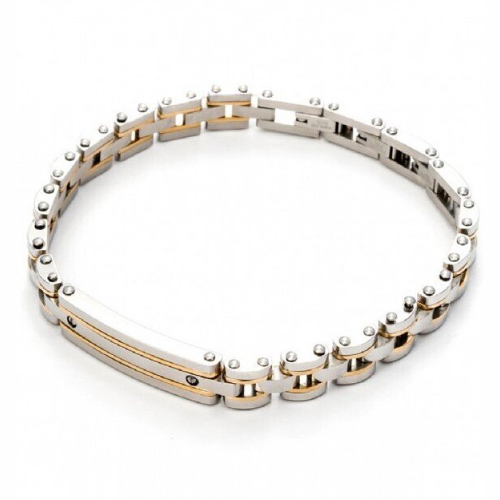 Bracciale maglia tessere con piastra