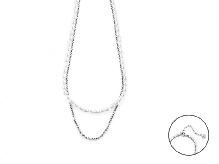 Collana 2 fili e perle