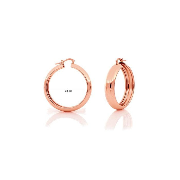 Orecchini a cerchio mini in bronzo dorato rosa
