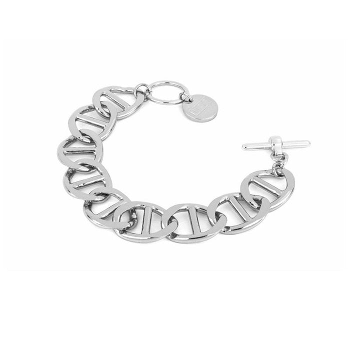 Bracciale Traversino in bronzo argentato