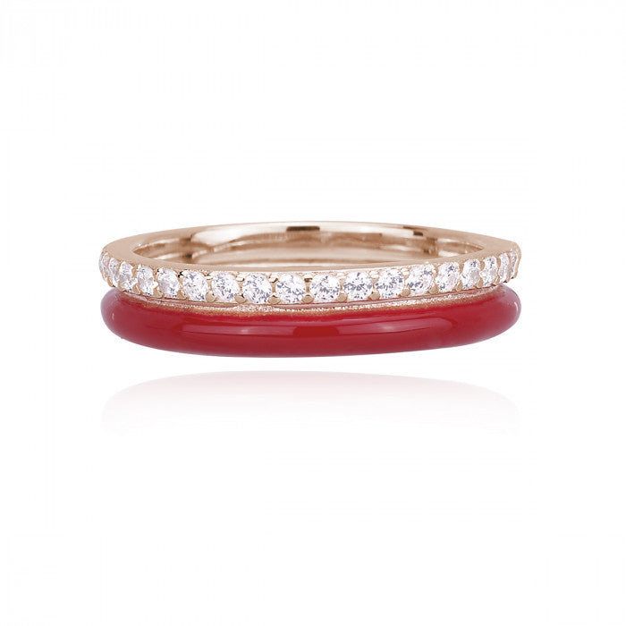ANELLO CON SMALTO ROSSO