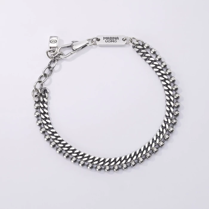 BRACCIALE multichain pallinata e groumette