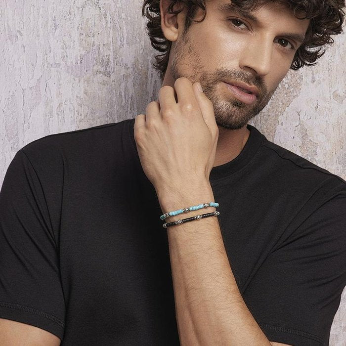 BRACCIALE DISCHI IN TURCHESE NERO