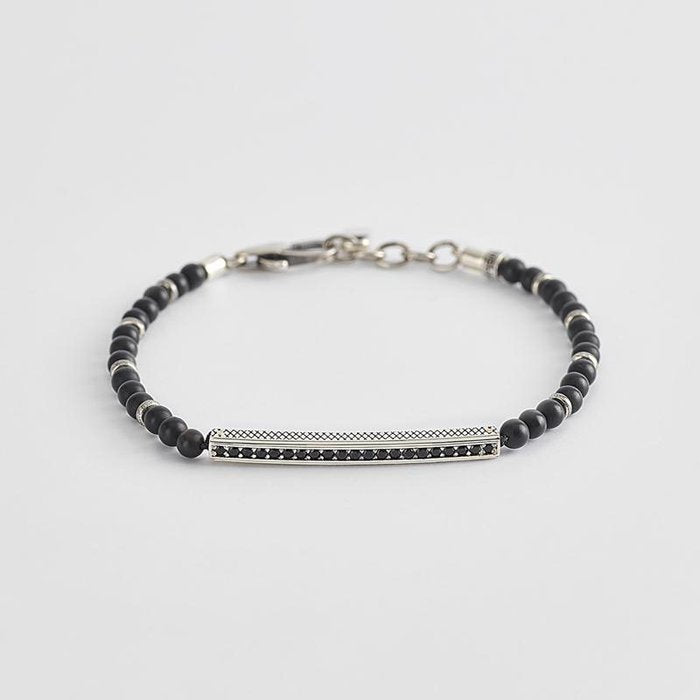BRACCIALE AGATA E ARGENTO