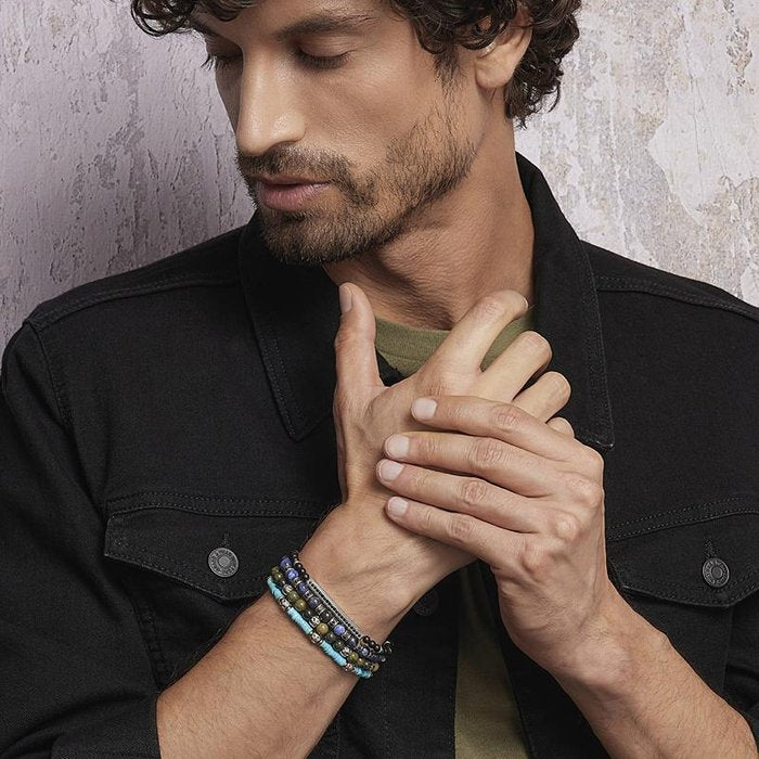 BRACCIALE AGATA E ARGENTO