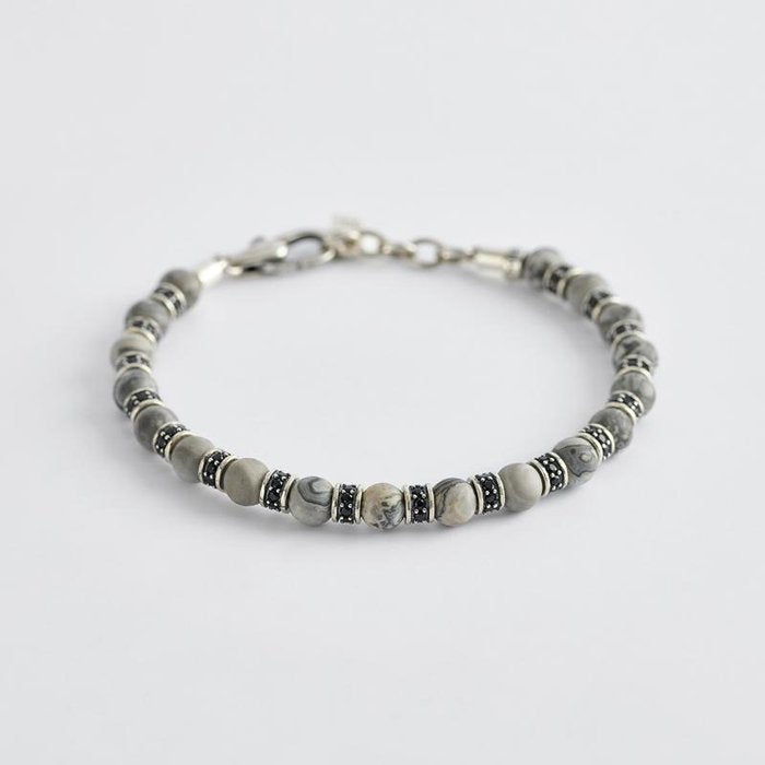BRACCIALE AGATA E ARGENTO