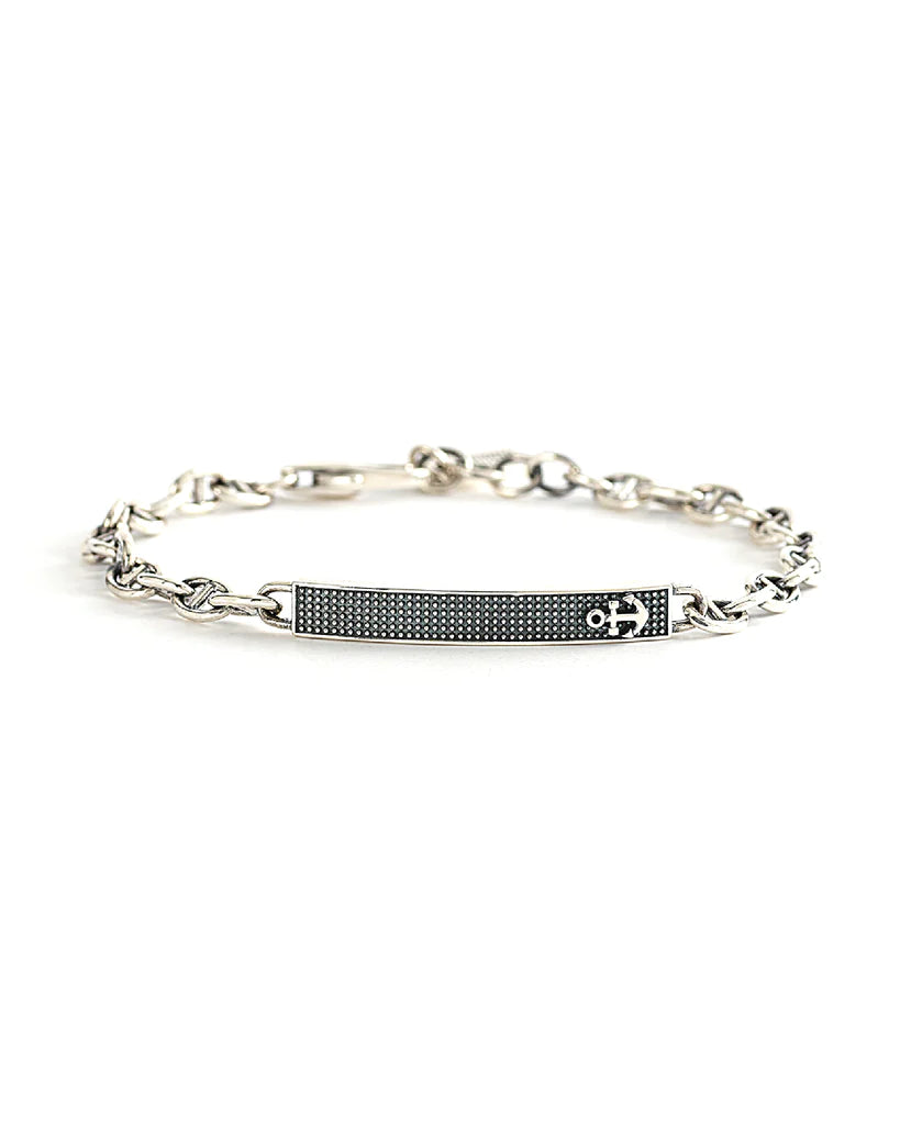 BRACCIALE TRAVERSINO CON PIASTRA BORCHIATA E ANCORA