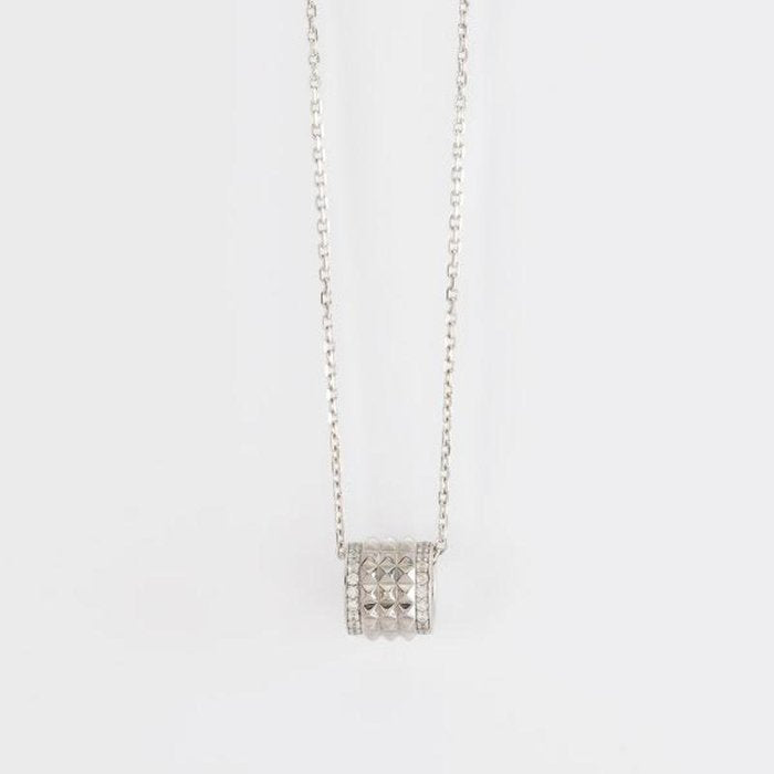 COLLANA CON CILINDRO BORCHIE E ZIRCONI