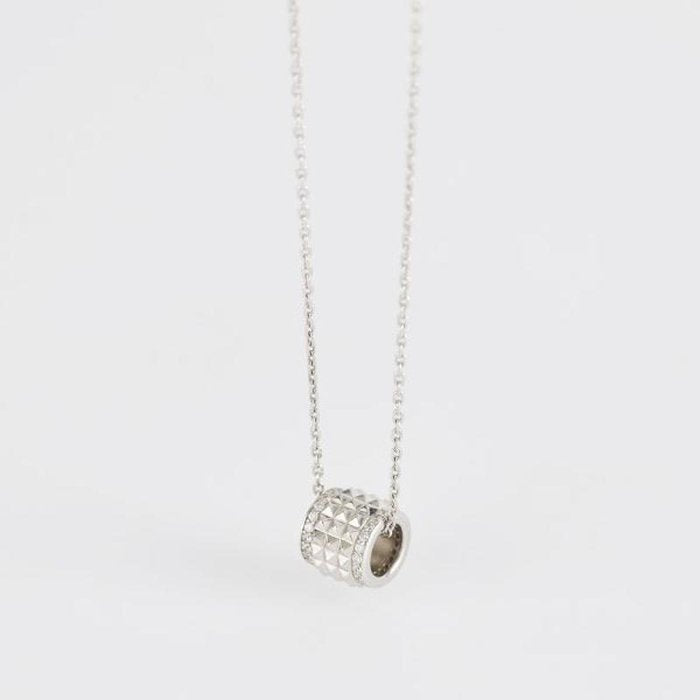 COLLANA CON CILINDRO BORCHIE E ZIRCONI