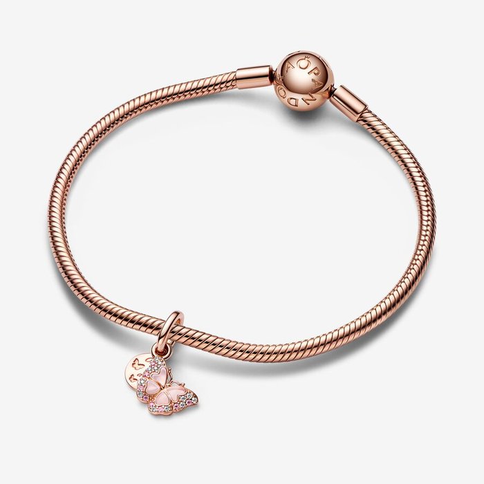 Charm Pendente Farfalla Rosa