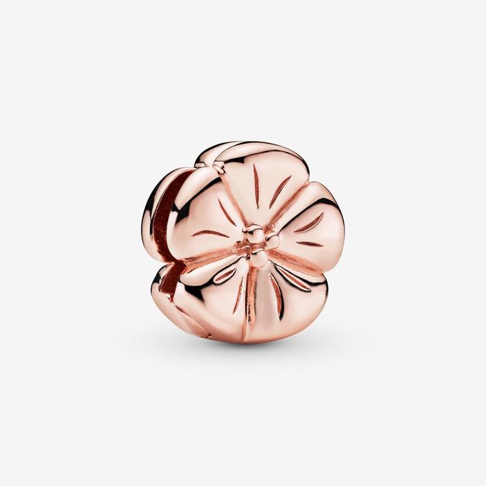 Charm Pandora Reflexions flower clip charm in PANDORA Rose