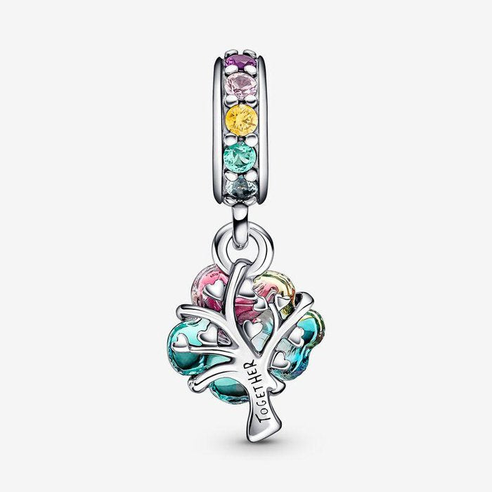 Charm Pendente Albero Arcobaleno Vetro di Murano