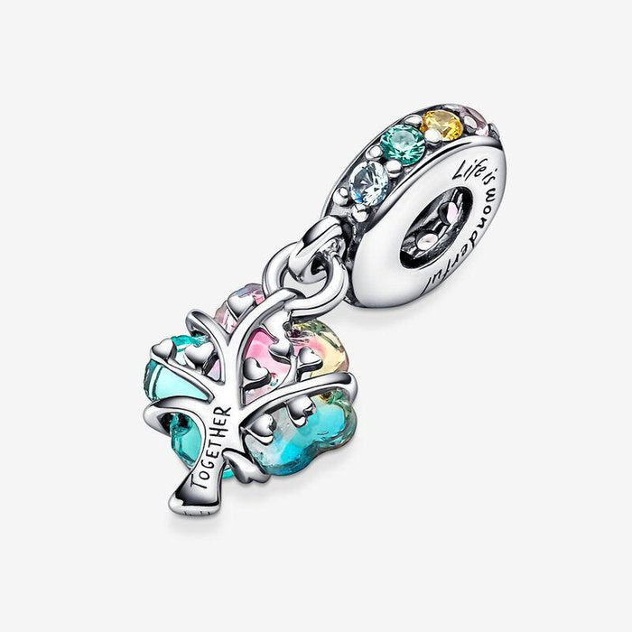 Charm Pendente Albero Arcobaleno Vetro di Murano