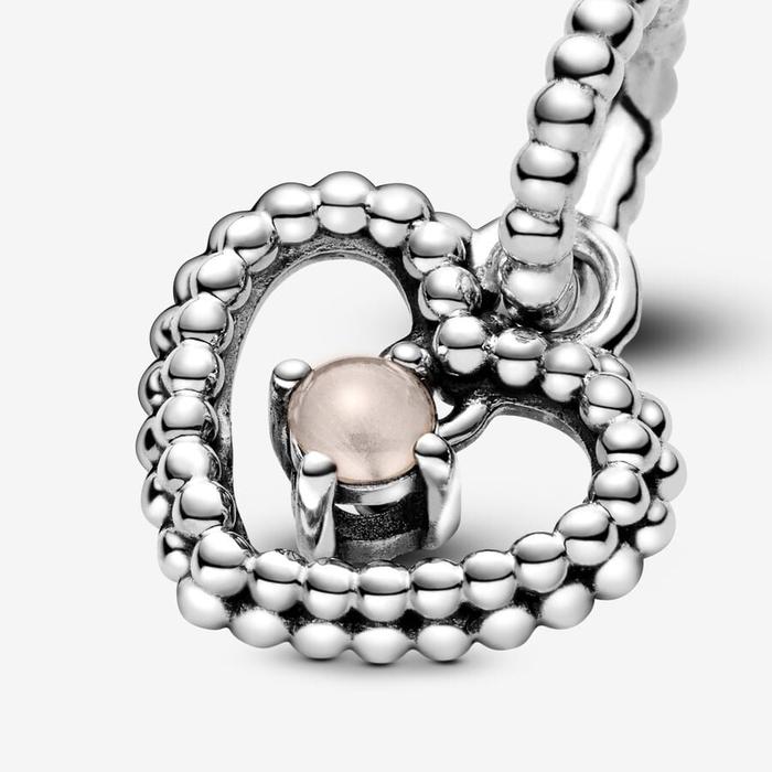 Charm Pendente Cuore Rosa Giugno