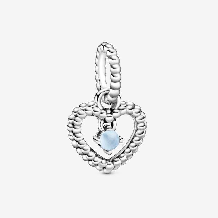 Charm Pendente Cuore Azzurro Dicembre