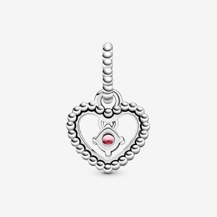 Charm Pendente Cuore Rosa Ottobre