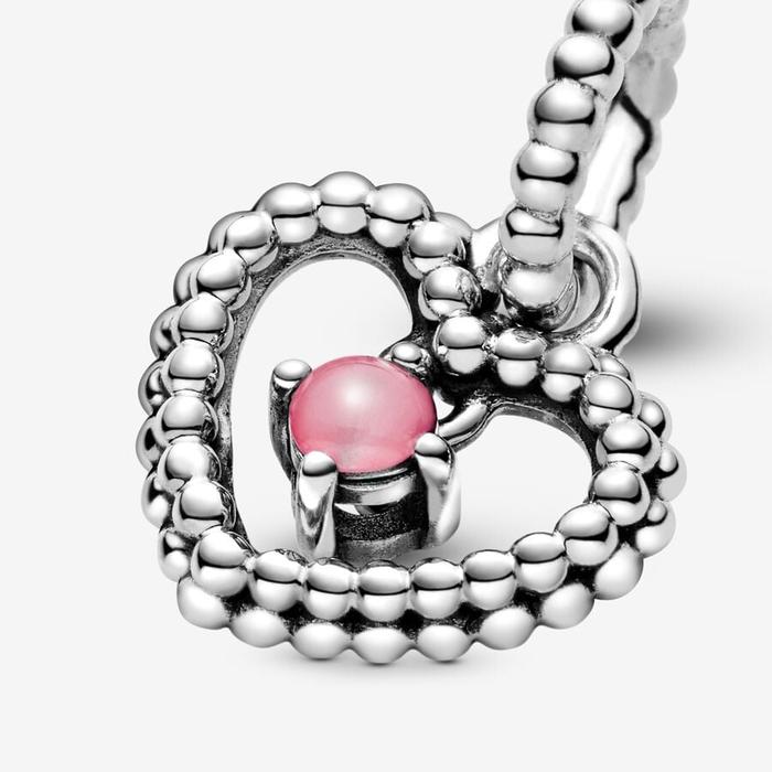 Charm Pendente Cuore Rosa Ottobre