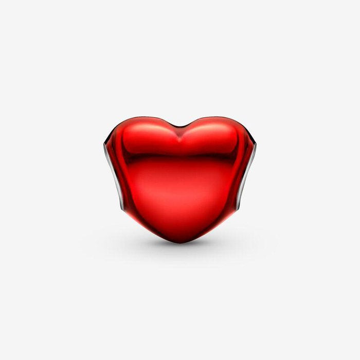 Charm Cuore Metallico Rosso