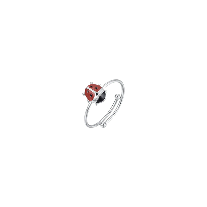 ANELLO BAMBINA IN ACCIAIO CON COCCINELLA