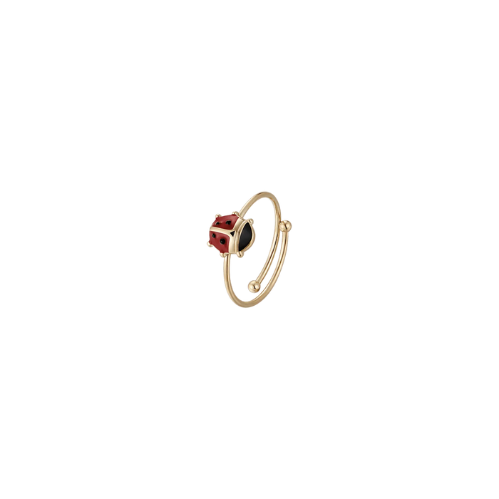 ANELLO BAMBINA IN ACCIAIO IP GOLD CON COCCINELLA