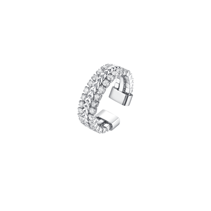 ANELLO DONNA IN ACCIAIO CON CRISTALLI BIANCHI MISURA M
