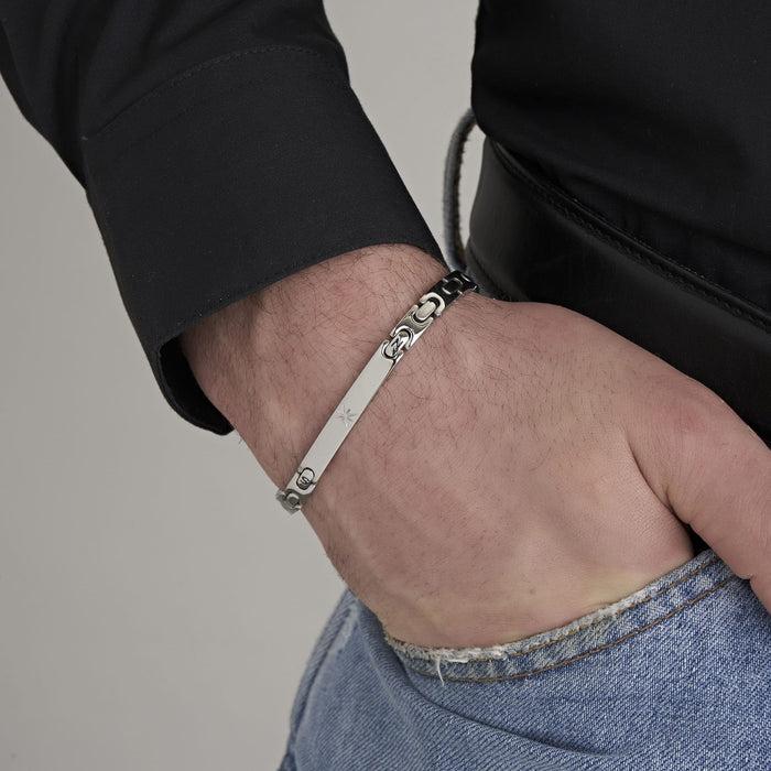 BRACCIALE UOMO IN ACCIAIO ROSA DEI VENTI