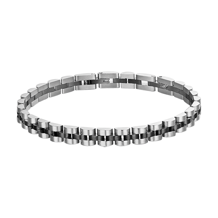 BRACCIALE UOMO IN ACCIAIO DETTAGLIO IP NERO