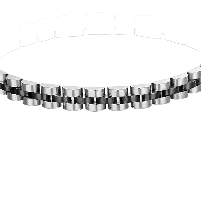 BRACCIALE UOMO IN ACCIAIO DETTAGLIO IP NERO