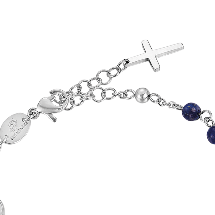 BRACCIALE UOMO ROSARIO IN ACCIAIO CON PIETRE LAPIS