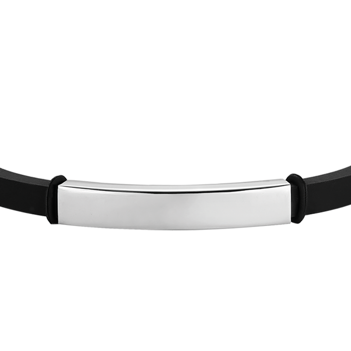 BRACCIALE UOMO IN SILICONE CON PIASTRA IN ACCIAIO