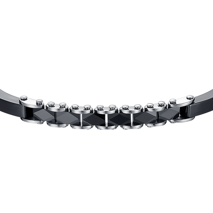 BRACCIALE UOMO IN ACCIAIO CON ELEMENTI CERAMICA