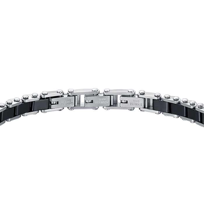 BRACCIALE UOMO IN ACCIAIO CON ELEMENTI CERAMICA