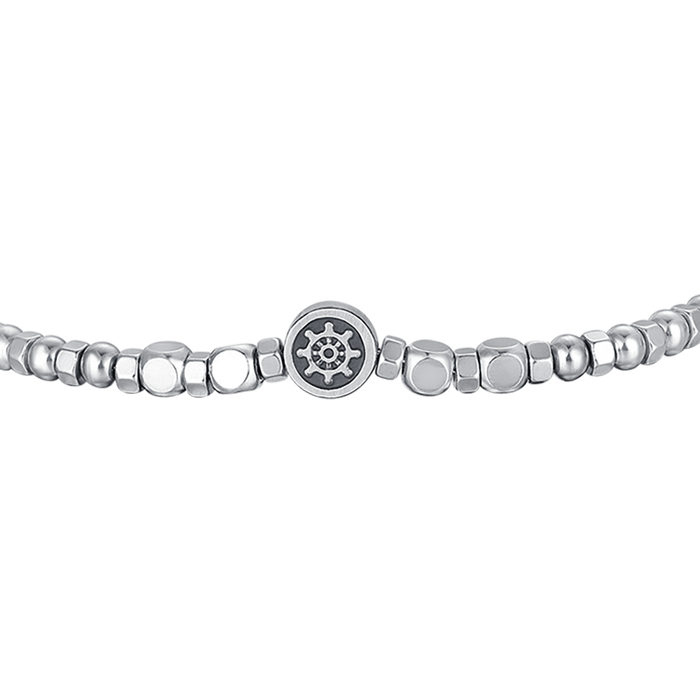 BRACCIALE UOMO IN ACCIAIO CON OCCHIO DI TIGRE E TIMONE