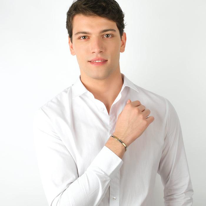 BRACCIALE UOMO IN ACCIAIO E ACCIAIO IP GOLD