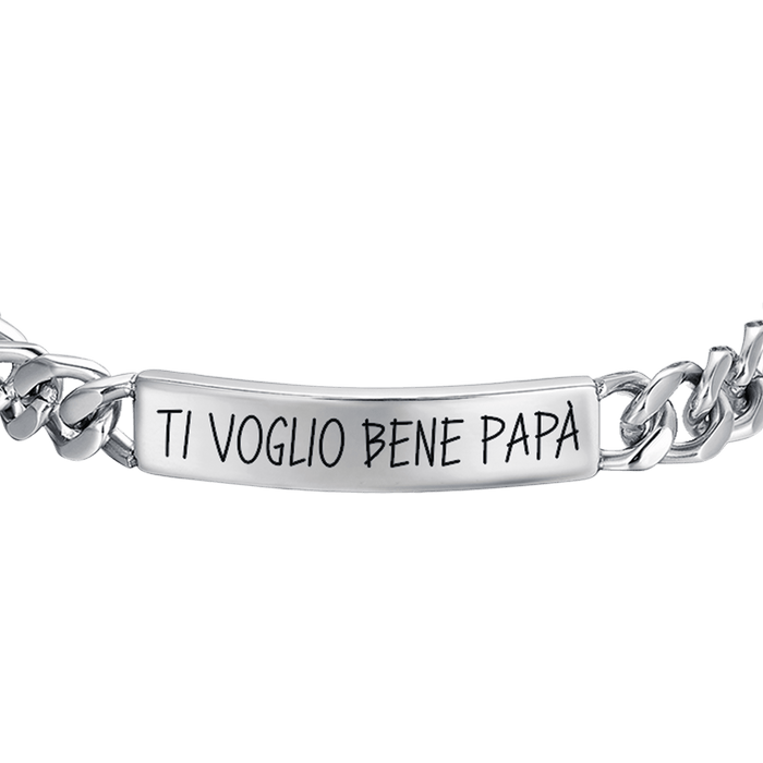 BRACCIALE UOMO IN ACCIAIO TI VOGLIO BENE PAPA'