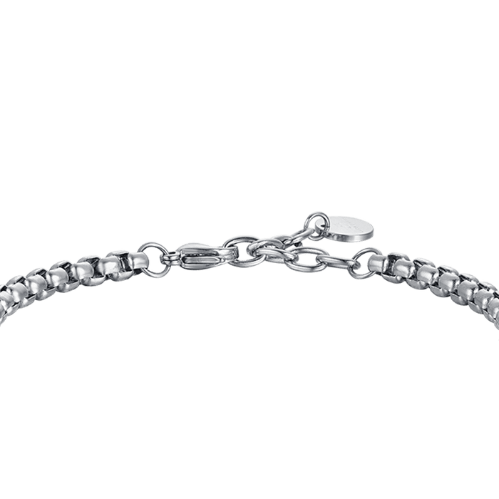 BRACCIALE UOMO IN ACCIAIO CON CRISTALLI BIANCHI
