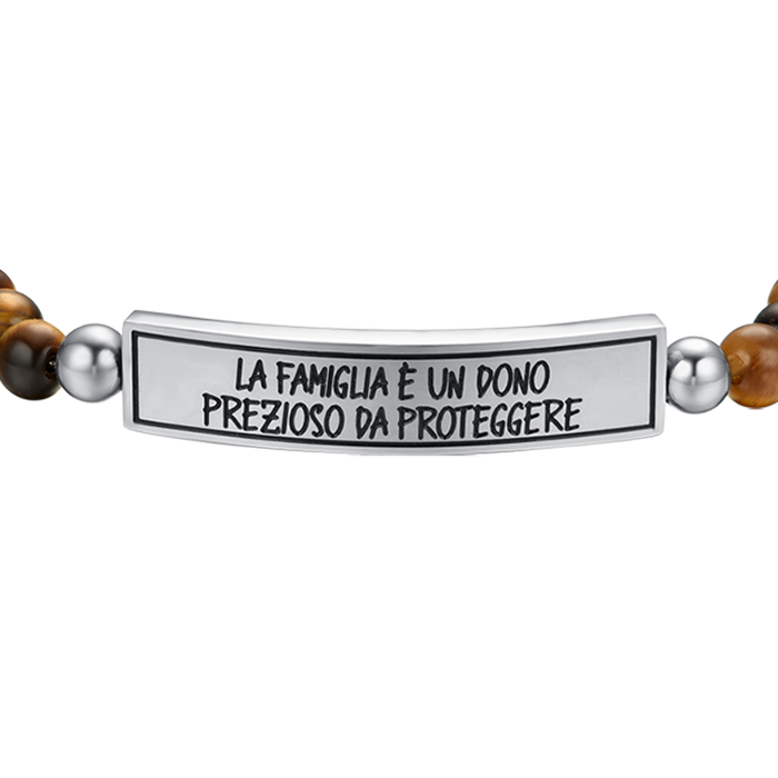 BRACCIALE UOMO IN ACCIAIO LA FAMIGLIA È UN DONO PREZIOSO DA PROTEGGERE